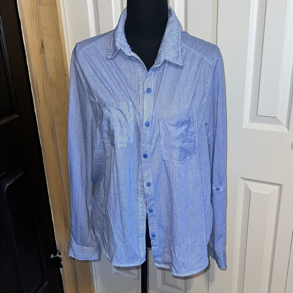 Passport Blue and White Striped Shirt